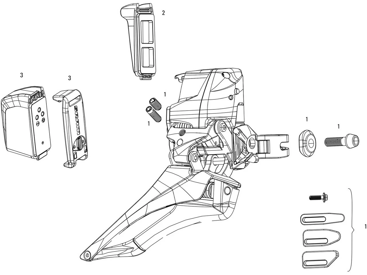 SRAM Pièces Détachées Pour Dérailleur Avant Red ETap® 1 SRAM Pièces Détachées Pour Dérailleur Avant Red ETap®